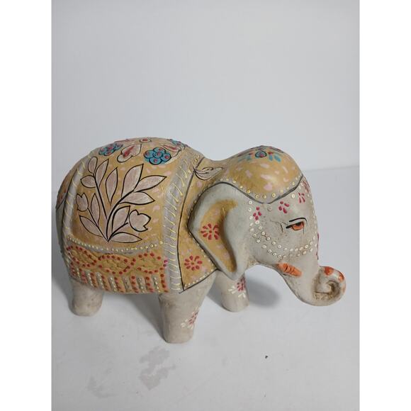 Hand-Painted Elephant Figurine – Indian Folk Art Style, Made in India,... - Picture 1 of 5